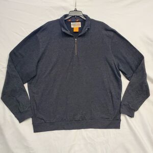 Tailor Vintage Mens Dark Gray Long Sleeve 1/4 Zip Pullover Sweatshirt Size 2XL